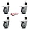 Service Caster 4'' Thermoplastic Rubber Swivel 1-7/8'' Expanding Stem Caster Set Total Lock Brake, 4PK SCC-EXTTL20S414-TPRB-178-4 - alternate 2